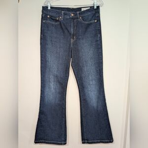 GAP Women's 10 70's Flare High Rise Dark Indigo Wash Jeans